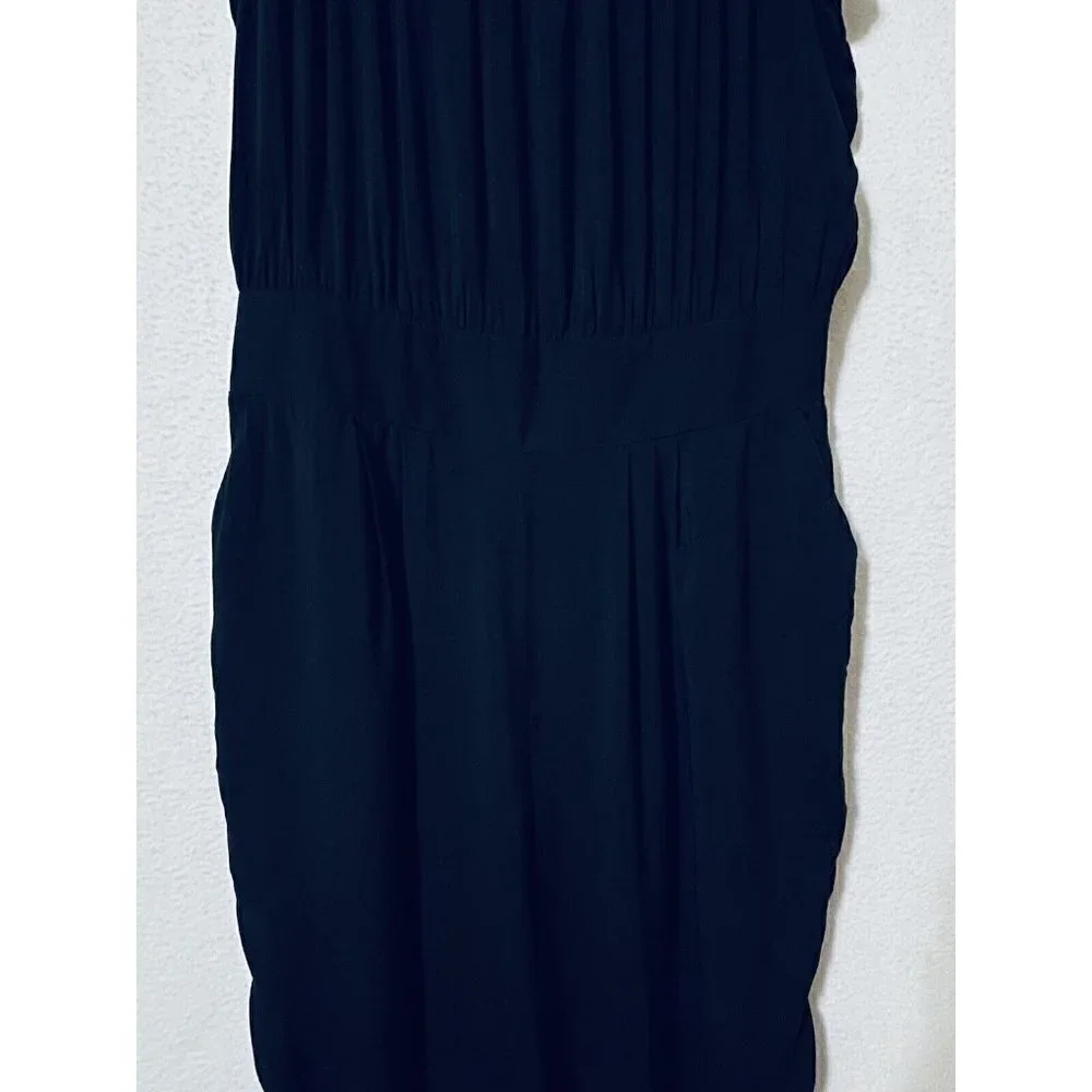 BCBGMAXAZRIA Womens Medium Sleeveless Embroidered Jumpsuit Black Boho